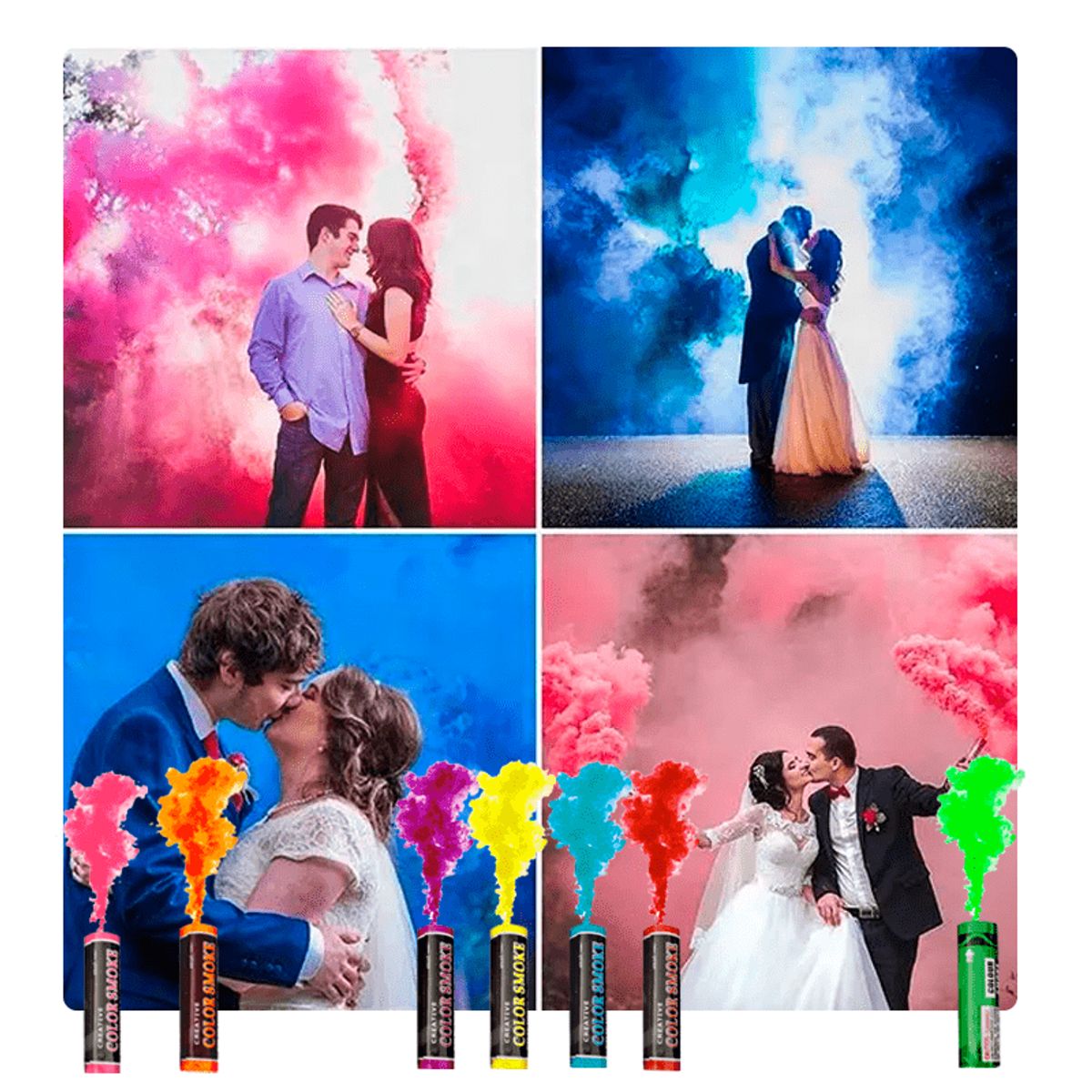 GENERICO - Humo De Color para revelación de genero ,partido de futbol Set X 2 unidades