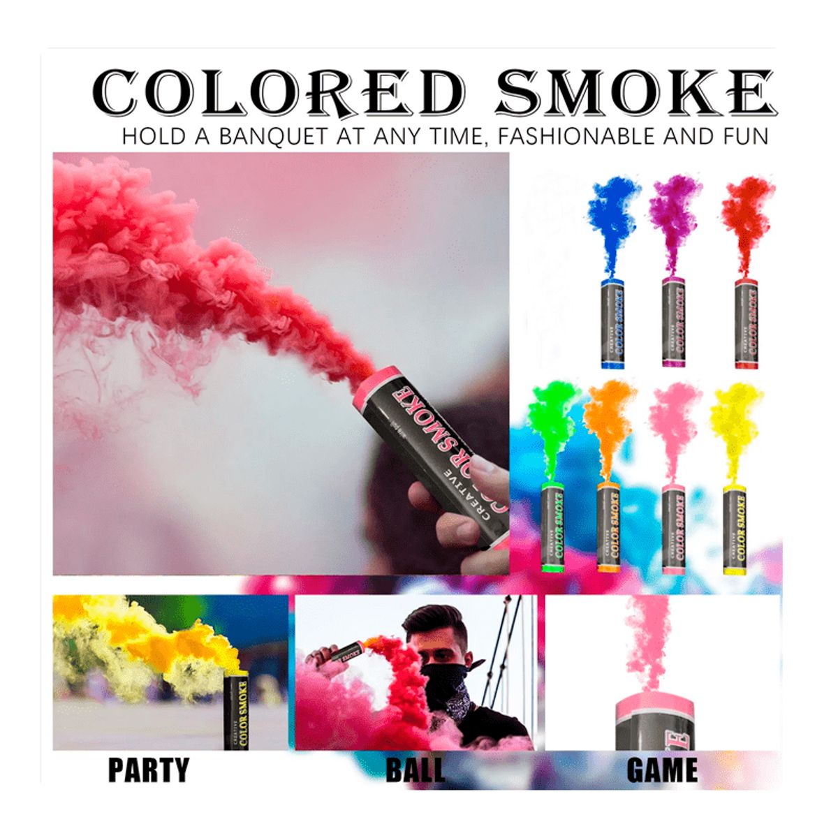 GENERICO - Humo de color para matrimonio concierto competencia Set X 2 unidades