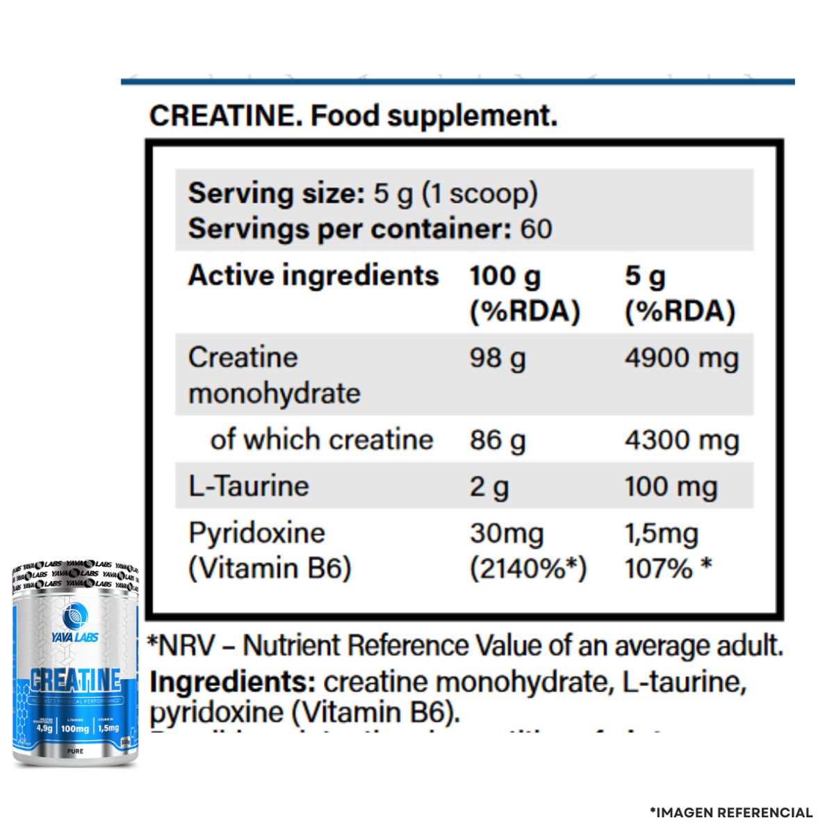 GENERICO - Creatina Yava Labs 300 g