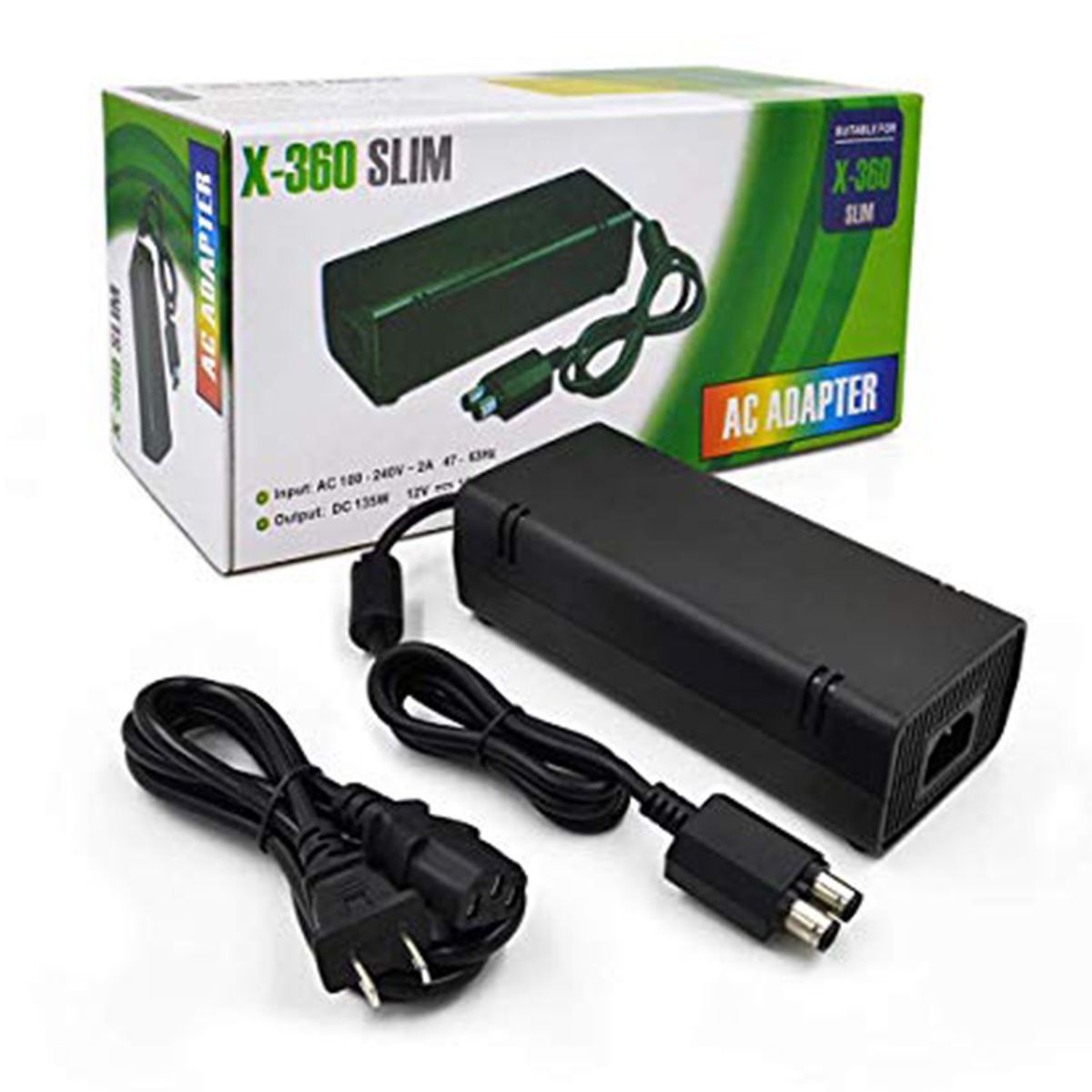 GENERICO - Adaptador de CA para Xbox 360 Slim con cable de repuesto