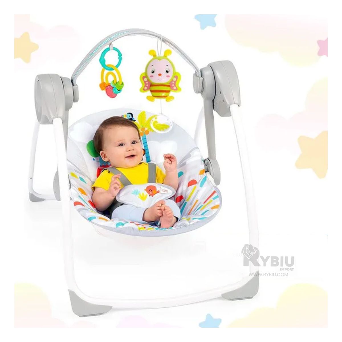 RYBIU IMPORT - Sonaja en Forma de Abeja de Color Amarillo Y+Regalo Agendita