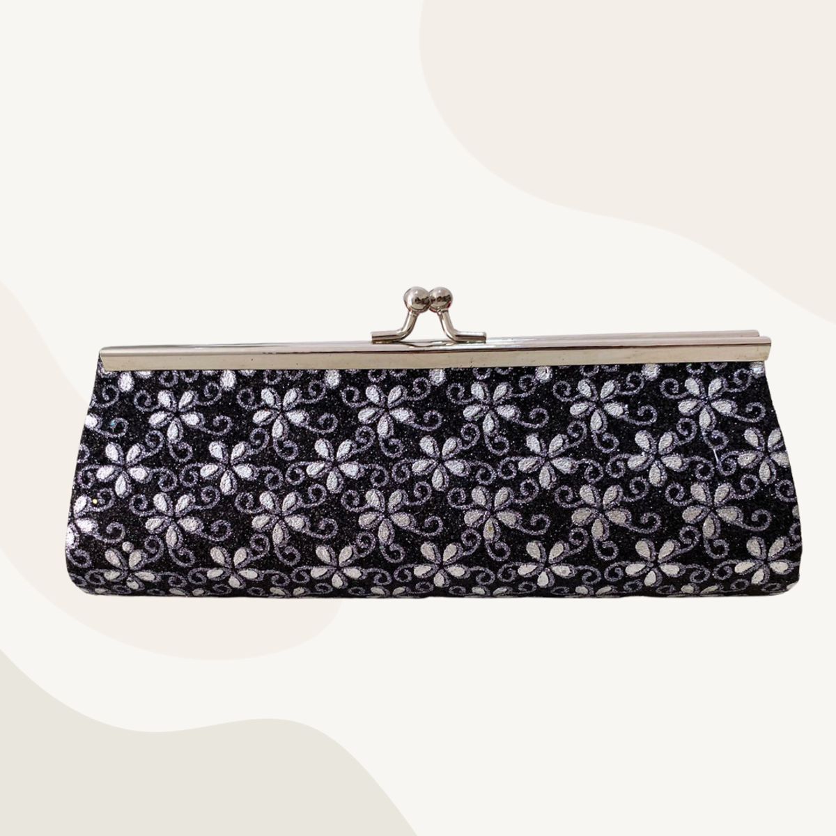 KAST PE - Bolso de Mano Escarchado Modelo Vanila - Negro  Gris
