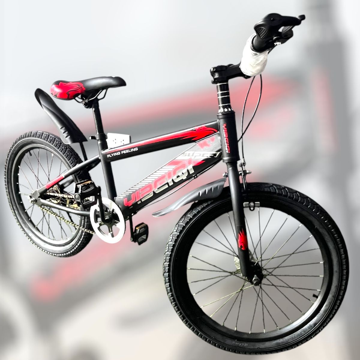 GENERICO - Bicicleta Color Negro con Rojo Aro 20