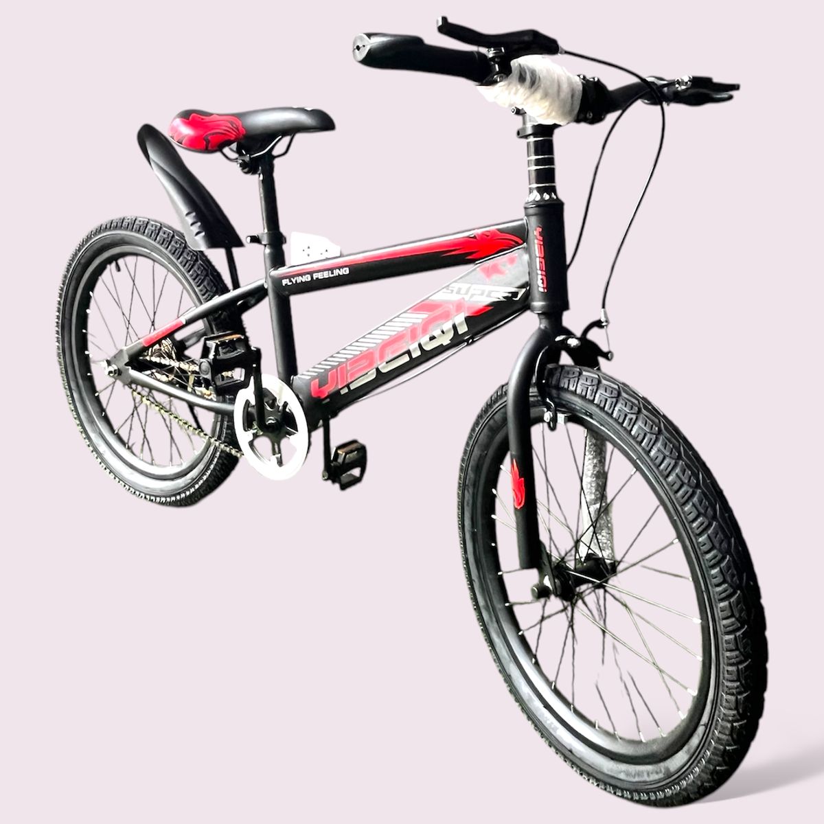 GENERICO - Bicicleta Color Negro con Rojo Aro 20