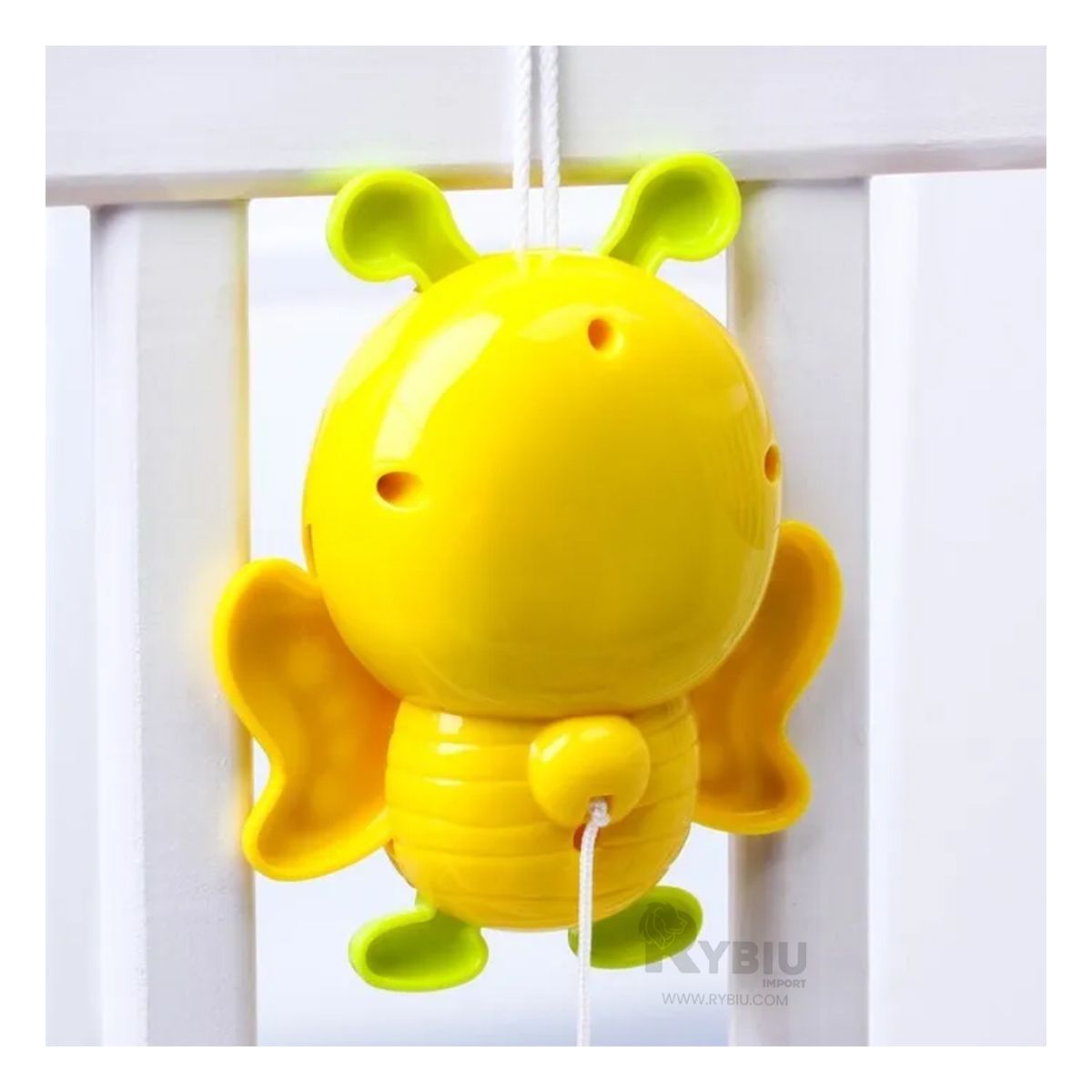 RYBIU IMPORT - Sonaja para Cuna de Abeja Tono Amarillo Y+Regalo Stickers