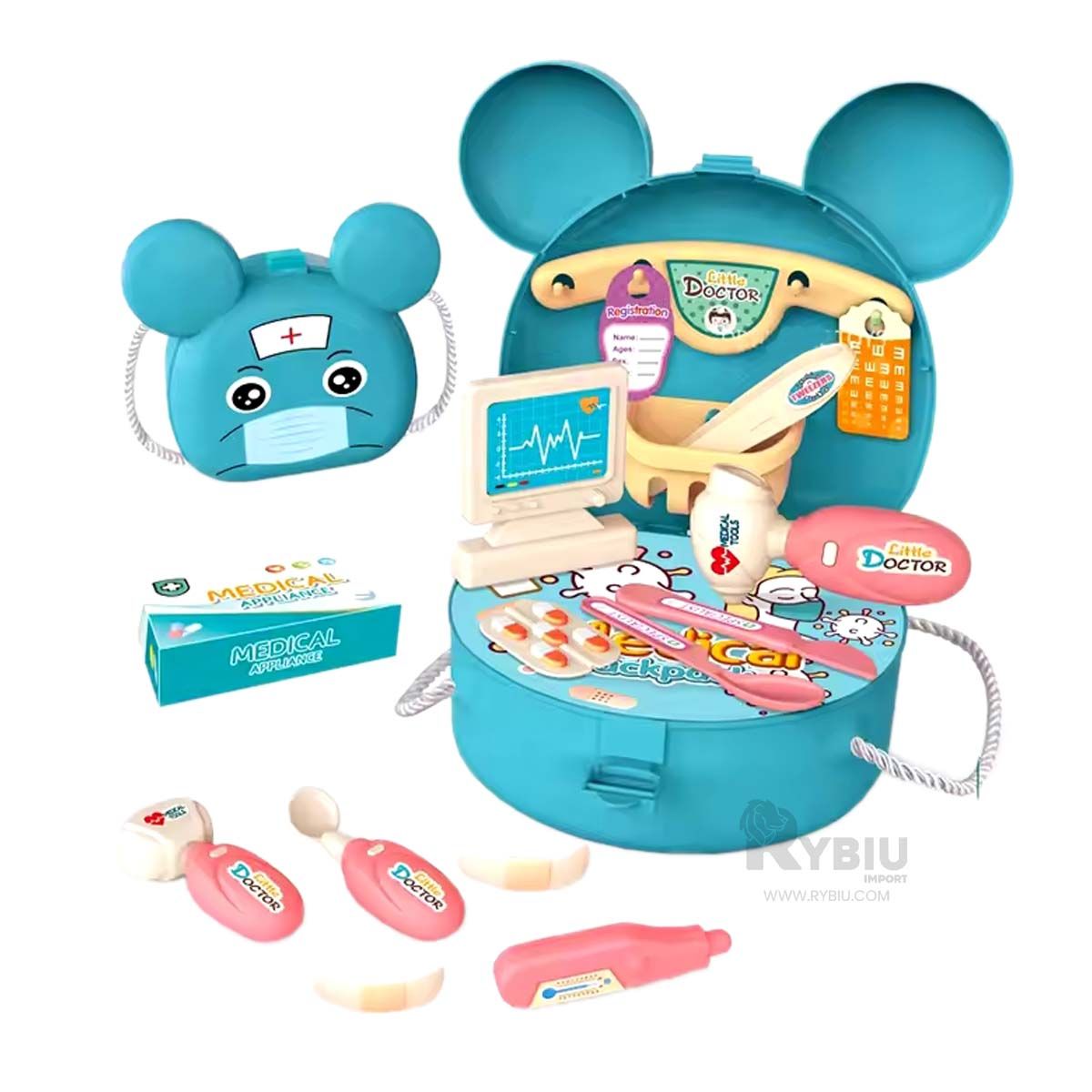 RYBIU IMPORT - Set de Equipo de Doctor Infantil Celeste Y+Post-it Adhesivos