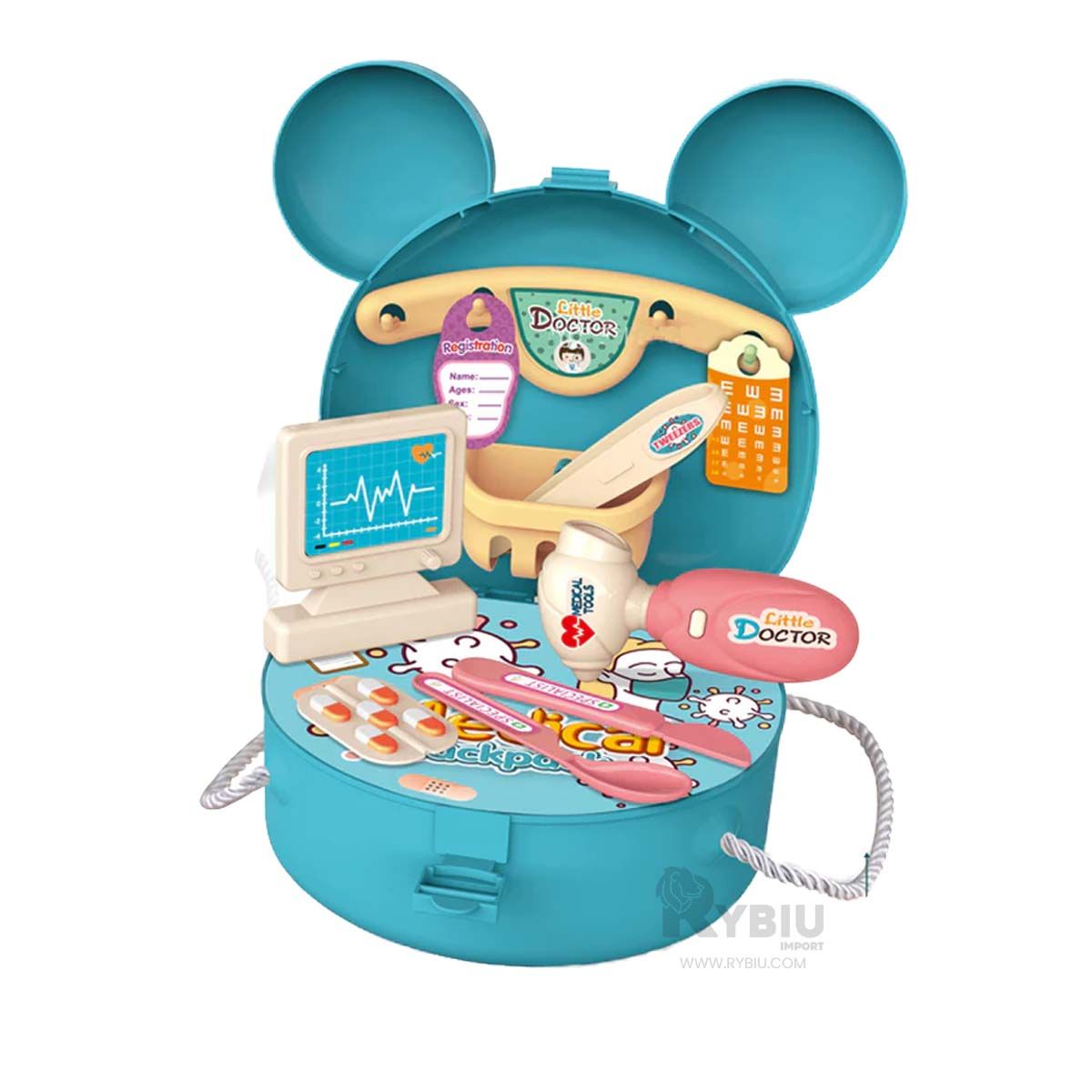 RYBIU IMPORT - Cartera Set de Doctor de 20 piezas Infantil en Color Celeste