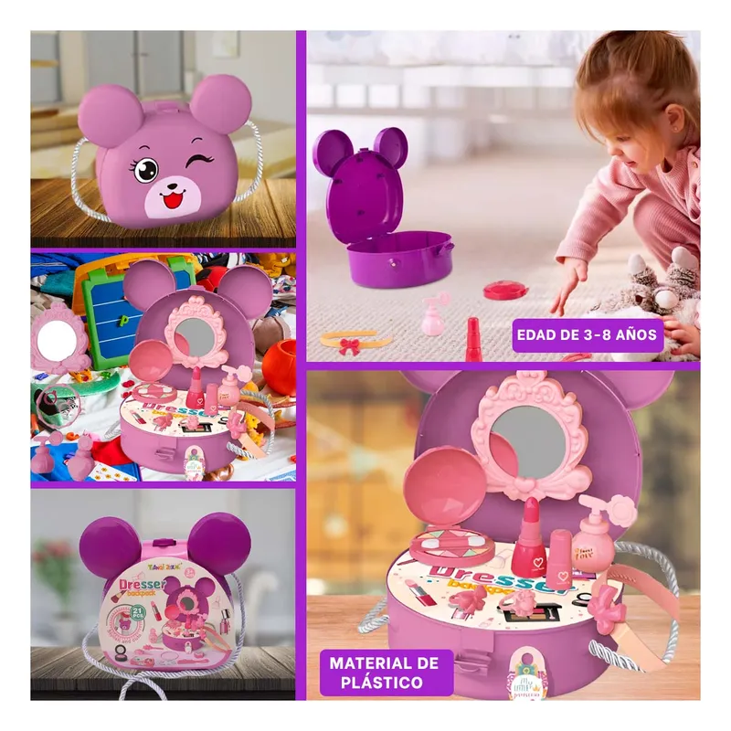 RYBIU IMPORT - Estuche para Creatividad de Niñas en Morado Y+Gift Stickers