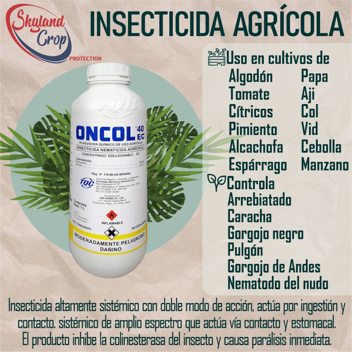 GENERICO - ONCOL 40SC 1L INSECTICIDA AGRÍCOLA