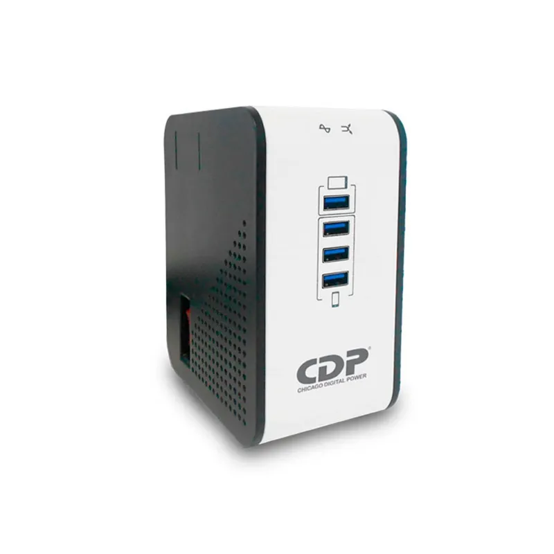 CDP - ESTABILIZADOR CDP R2CU-AVR1008I 1000VA/500W 8 SALIDAS 4 PUERTOS USB