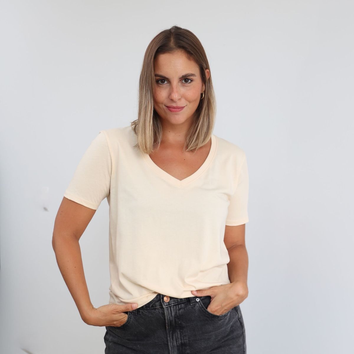 GELSOMINO - POLO ALGODON PIMA MANGA CORTA CUELLO V