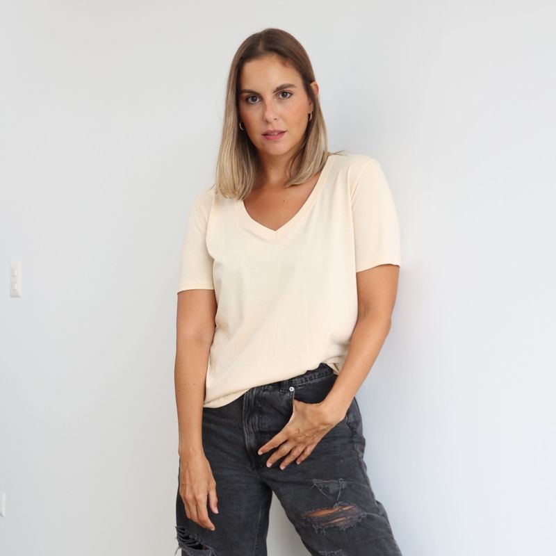 GELSOMINO - POLO ALGODON PIMA MANGA CORTA CUELLO V