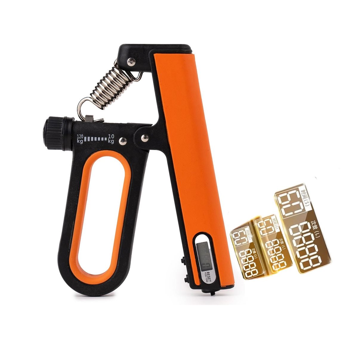 GENERICO - Hand Grip Regulable Con Contador Temporizador Dígital Orange