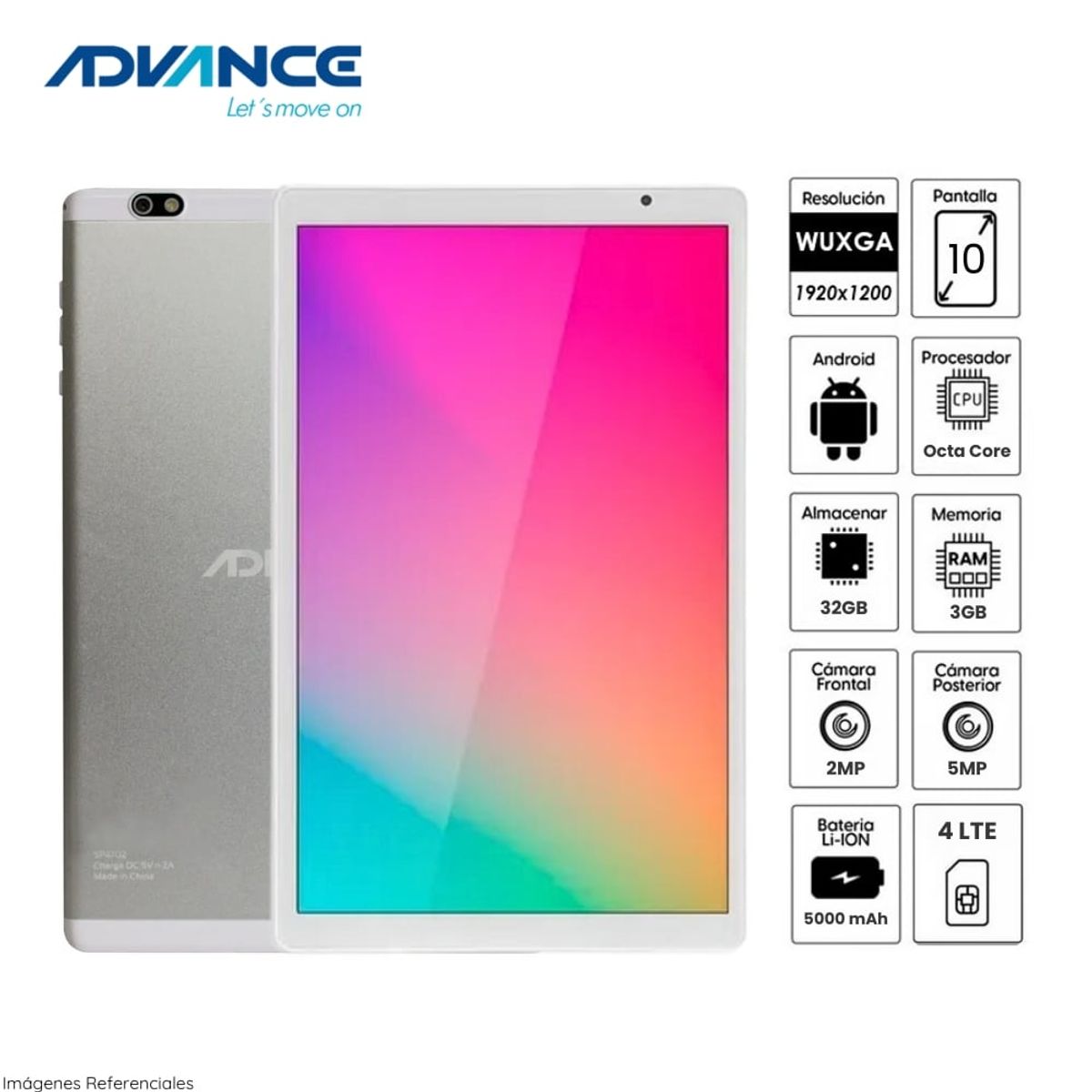 ADVANCE - Tablet Advance SmartPad 4G LTE 10 pulg. WUXGA IPS 3GB RAM 32GB Octa Core Android - SP4702