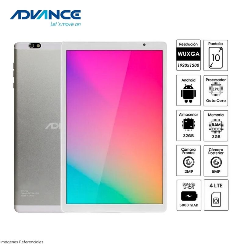 ADVANCE - Tablet Advance SmartPad 4G LTE 10 pulg. WUXGA IPS 3GB RAM 32GB Octa Core Android - SP4702