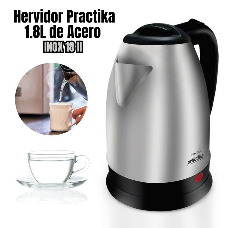 PRACTIKA - Hervidor Eléctrico Practika 1.8L INOX 18 -  Acero inoxidable
