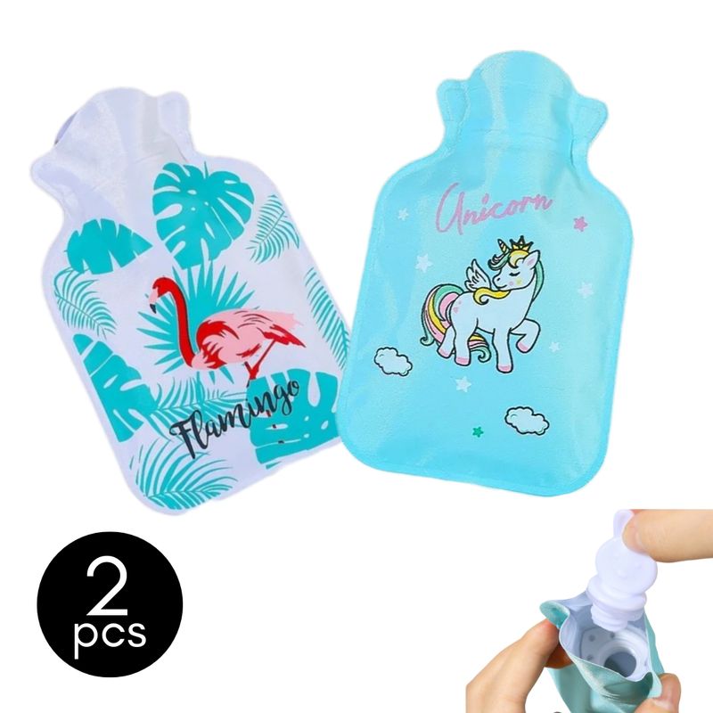GENERICO - Bolsa para agua caliente niños x2 Unicornio2