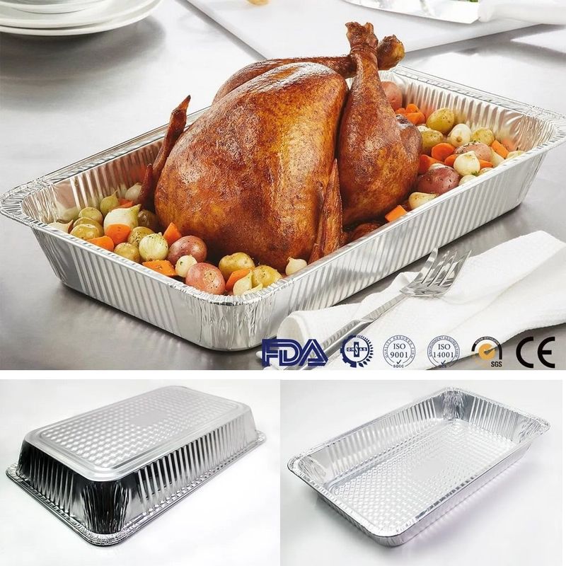 GENERICO - Bandeja de aluminio fuente rectangular para hornear