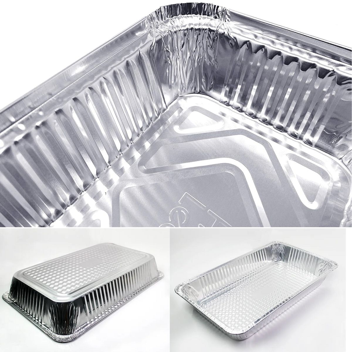 GENERICO - Bandeja de aluminio fuente rectangular para hornear
