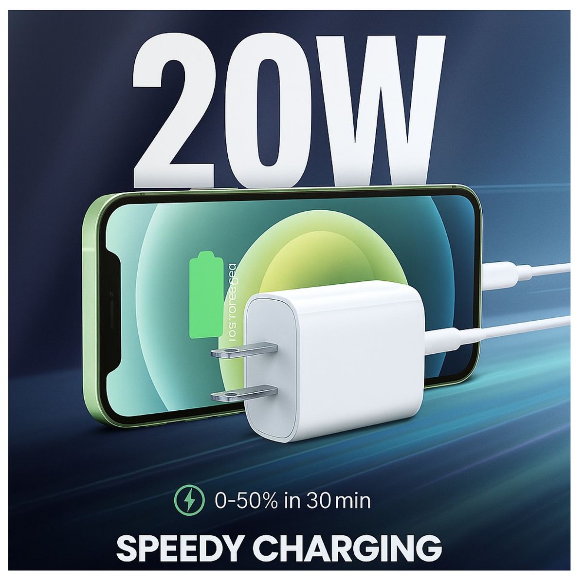 GENERICO - Cargador Compatible para Iphone 12 - 13 - 14 Pro Max  20w Lightning