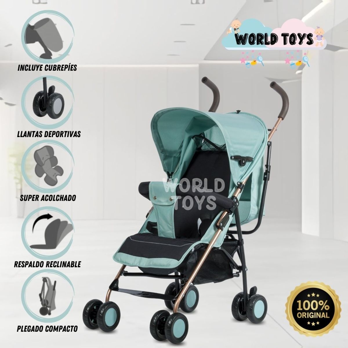 BABY - Coche Bastón «ZULEN» Skay Blue