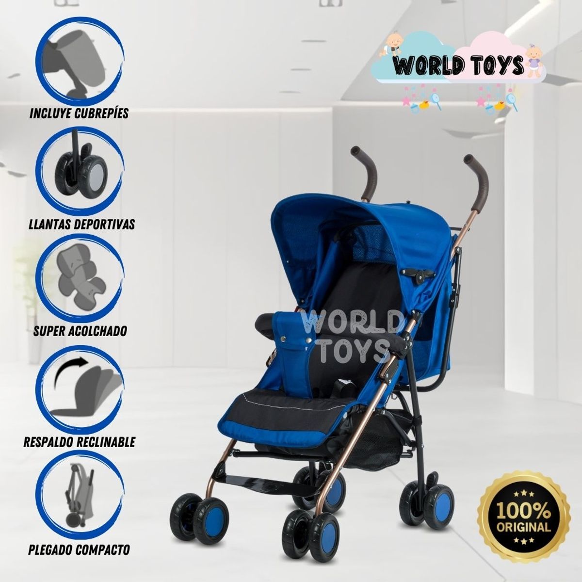 BABY - Coche Bastón «ZULEN» Blue