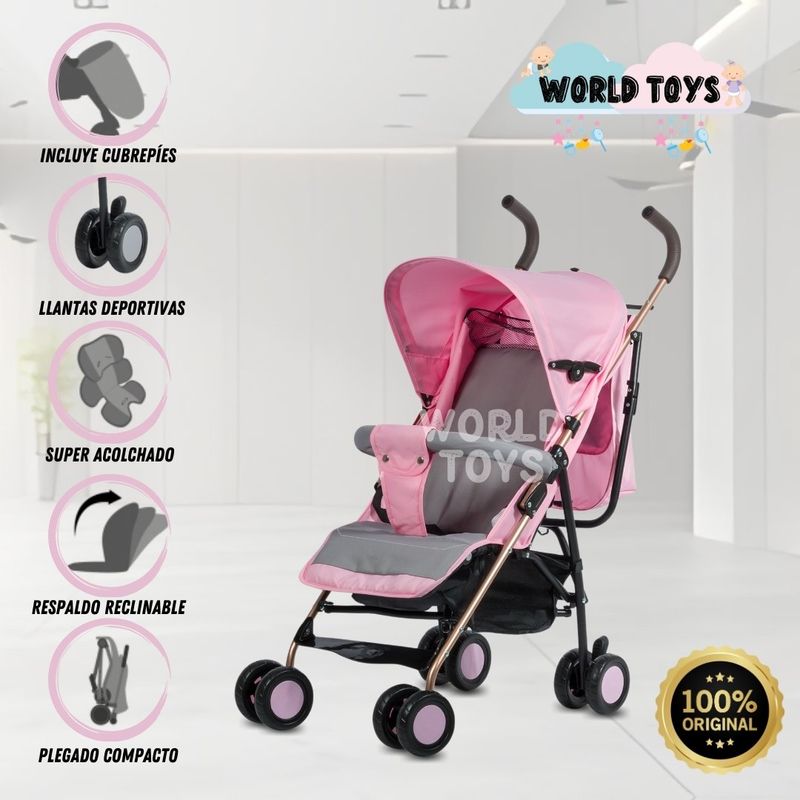 BABY - Coche Bastón «ZULEN» Pink