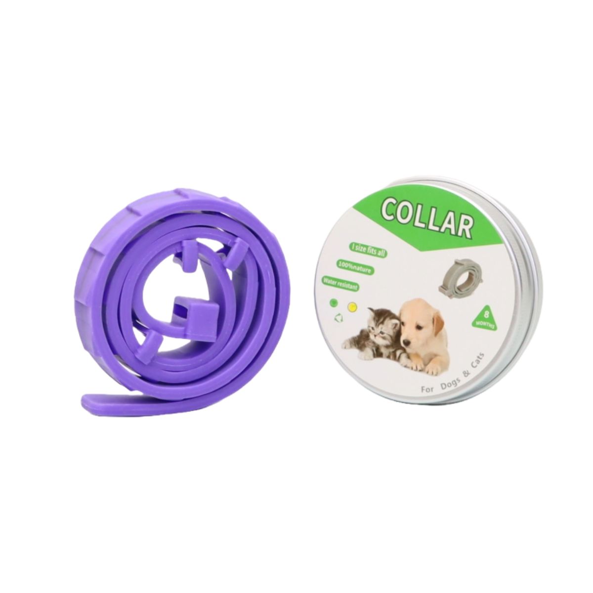 GENERICO - COLLAR ANTIPULGAS PARA PERRO PEQUEÑO EN LATA - COLOR MORADO