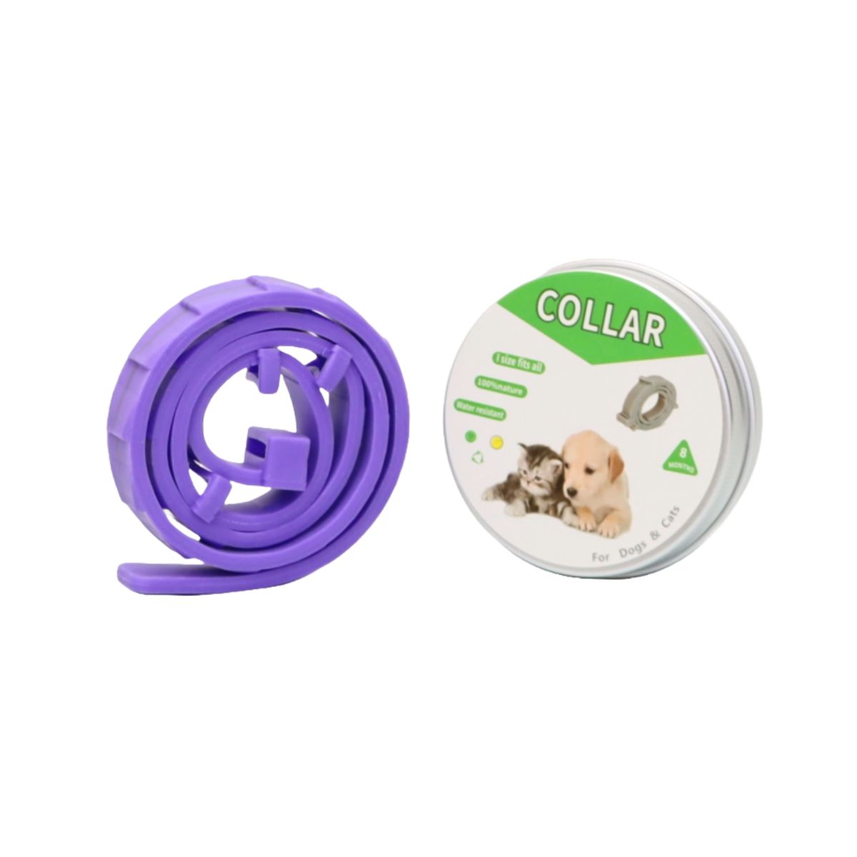 GENERICO - COLLAR ANTIPULGAS PARA PERRO PEQUEÑO EN LATA - COLOR MORADO