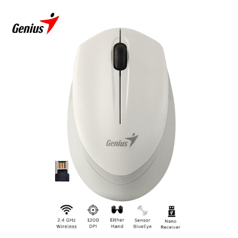 GENIUS - Mouse Inalambrico Genius NX-7009 Blueeye 1200 dpi Blanco Gris