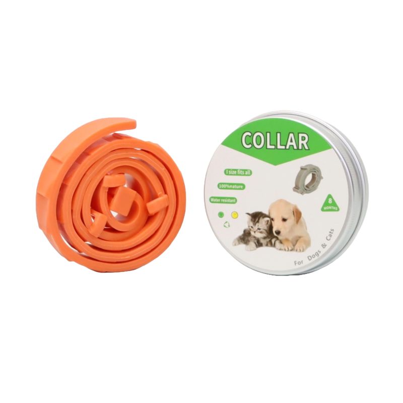 GENERICO - COLLAR ANTIPULGAS PARA PERRO PEQUEÑO EN LATA - COLOR NARANJA