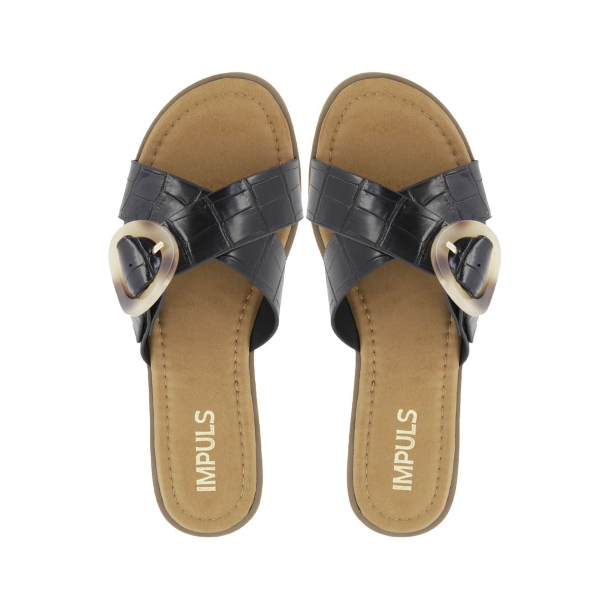 IMPULS - Sandalias Flats Mujer Impuls Aixa01 Negro