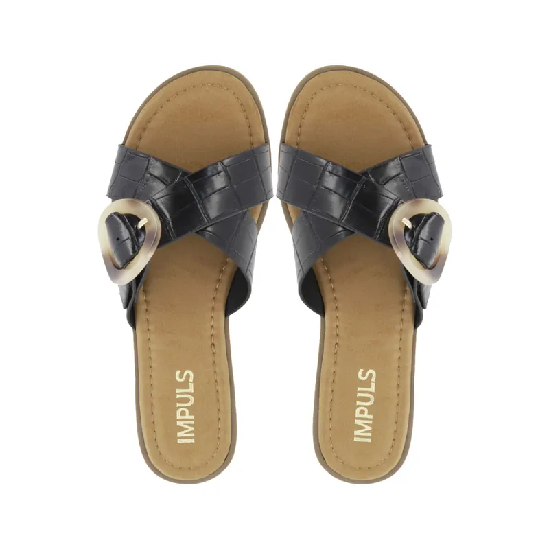 IMPULS - Sandalias Flats Mujer Impuls Aixa01 Negro