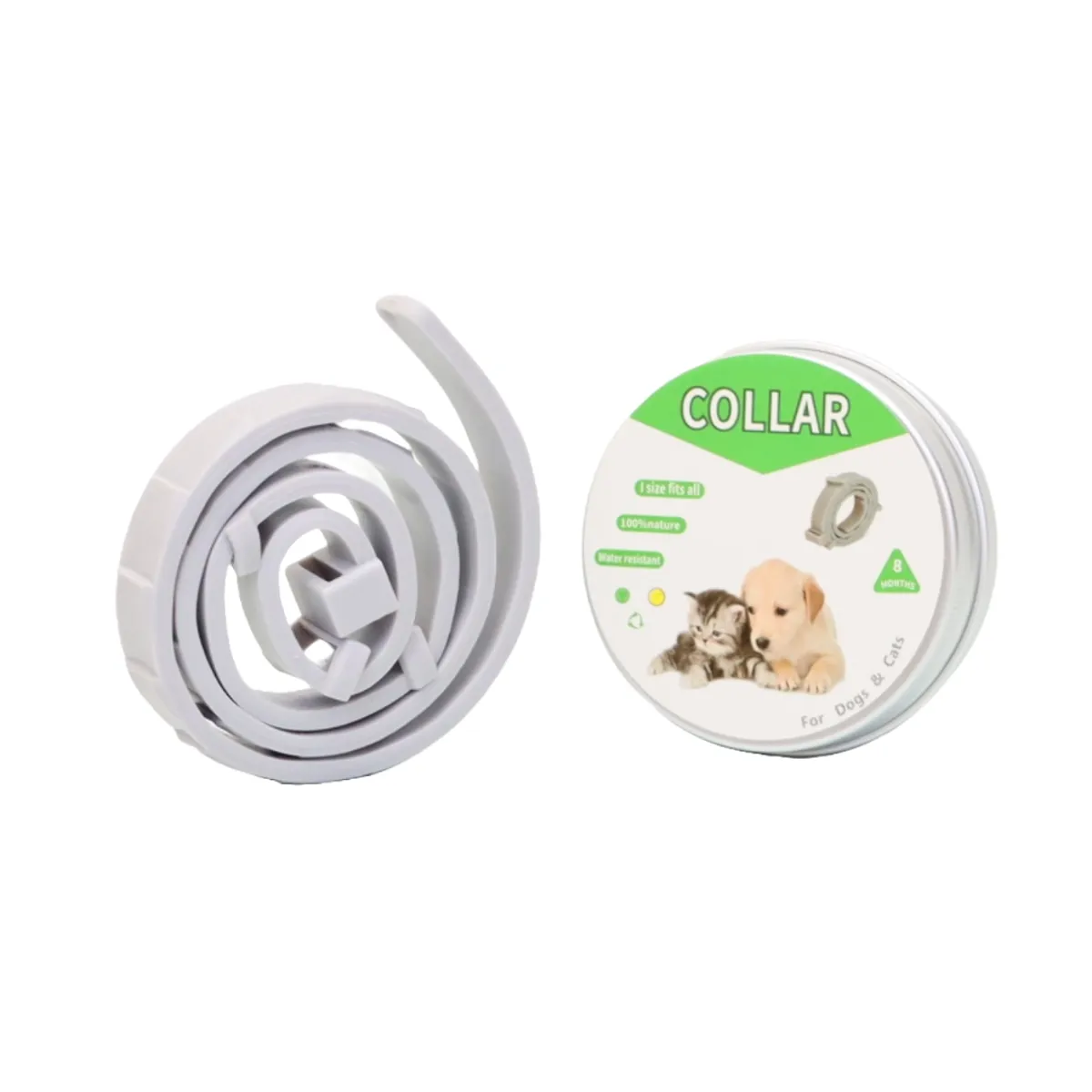 GENERICO - COLLAR ANTIPULGAS PARA PERRO PEQUEÑO EN LATA - COLOR GRIS