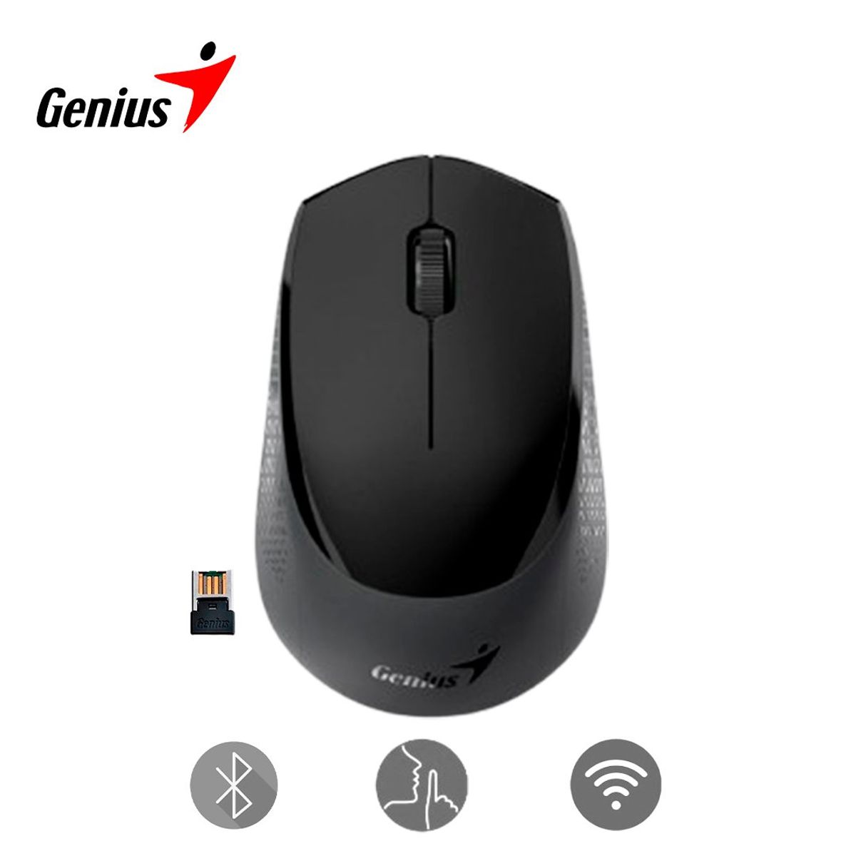 GENIUS - Mouse silencioso Genius NX-8000S Bluetooth receptor USB 24GHz Negro