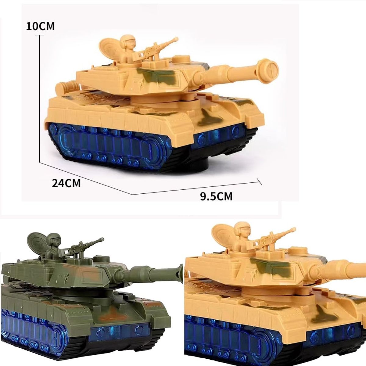 GENERICO - Tanque de guerra juguete de niños camion con luces a Pilas