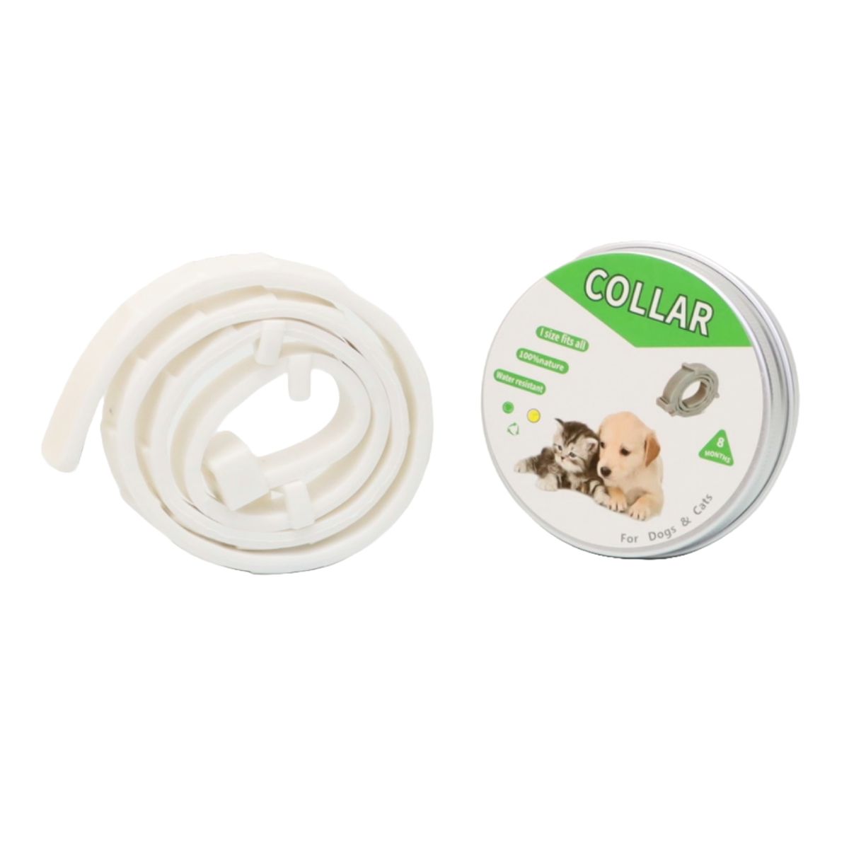 GENERICO - COLLAR ANTIPULGAS PARA PERRO PEQUEÑO EN LATA - COLOR BLANCO