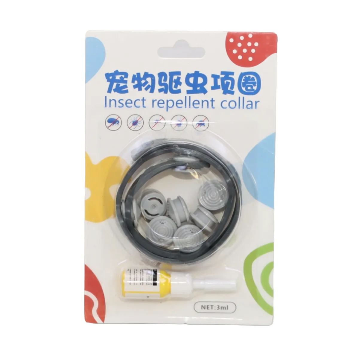 GENERICO - COLLAR REPELENTE DE INSECTOS COLOR NEGRO