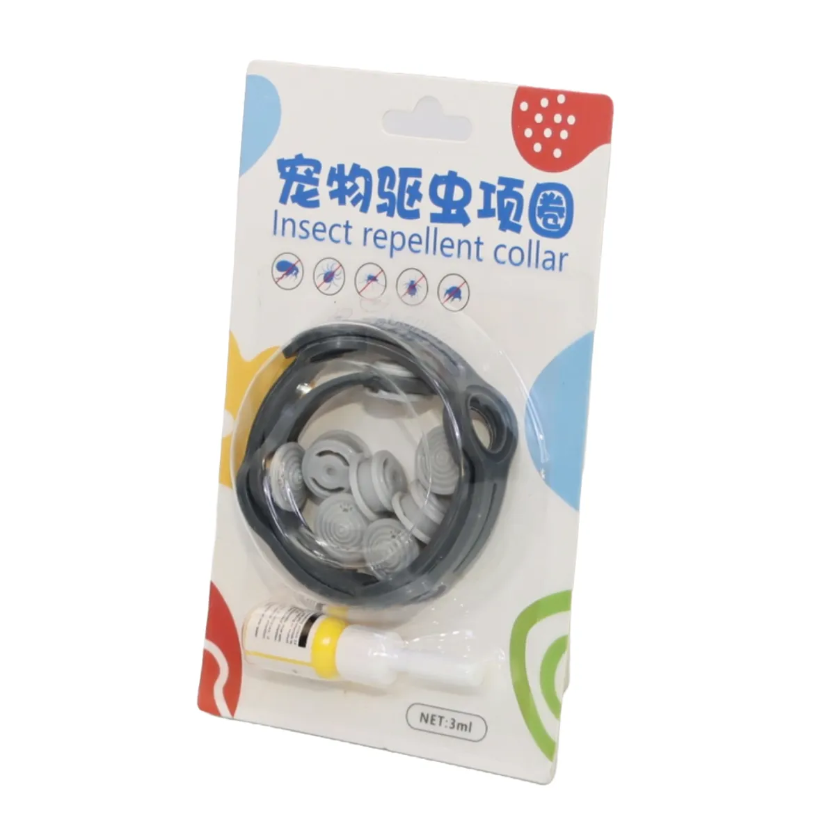 GENERICO - COLLAR REPELENTE DE INSECTOS COLOR NEGRO