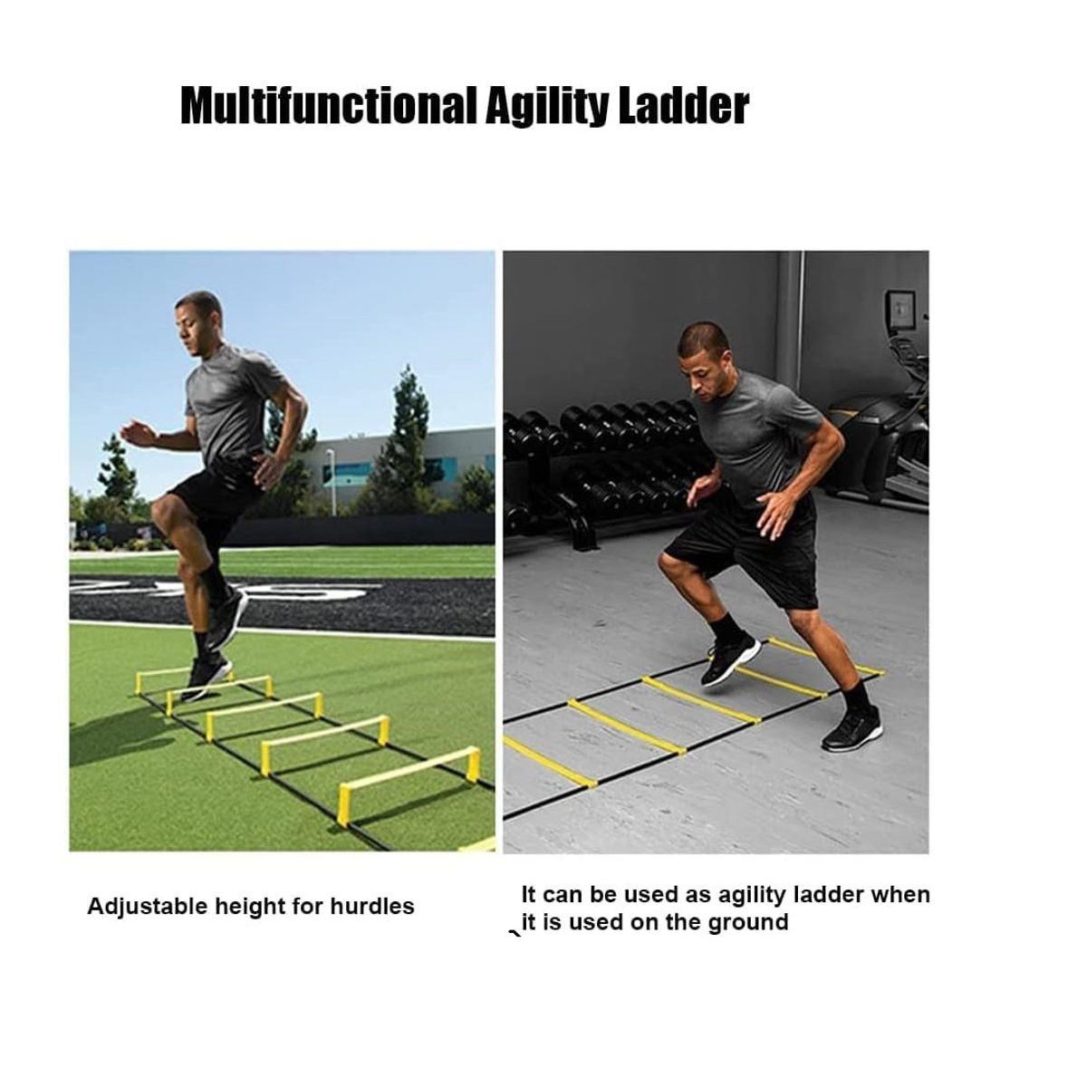 GENERICO - Escalera Agilidad Y Coordinación 2 En 1 Elevación Y Plano