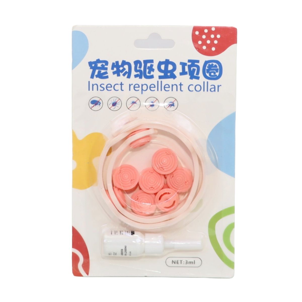 GENERICO - COLLAR REPELENTE DE INSECTOS COLOR ROSADO