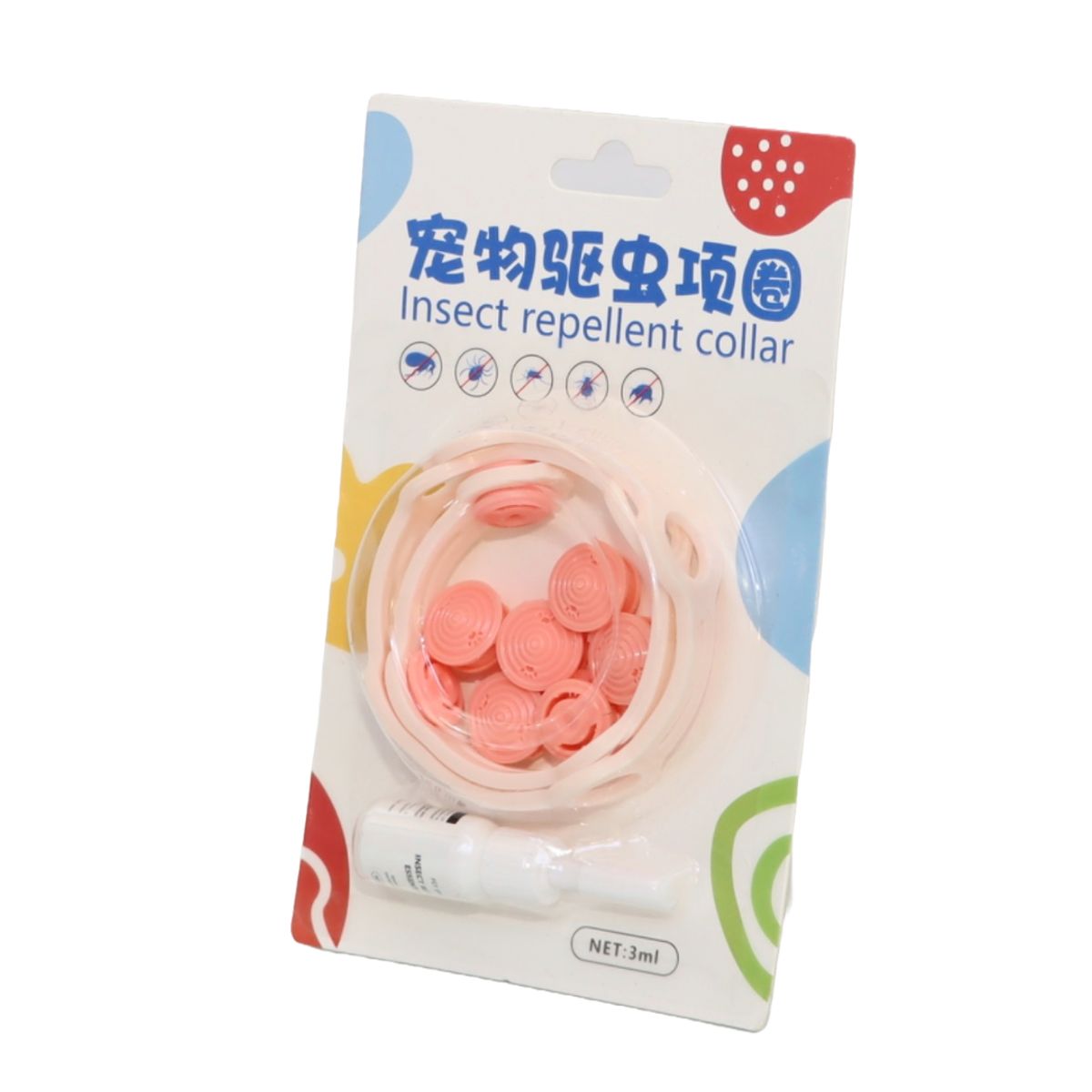 GENERICO - COLLAR REPELENTE DE INSECTOS COLOR ROSADO