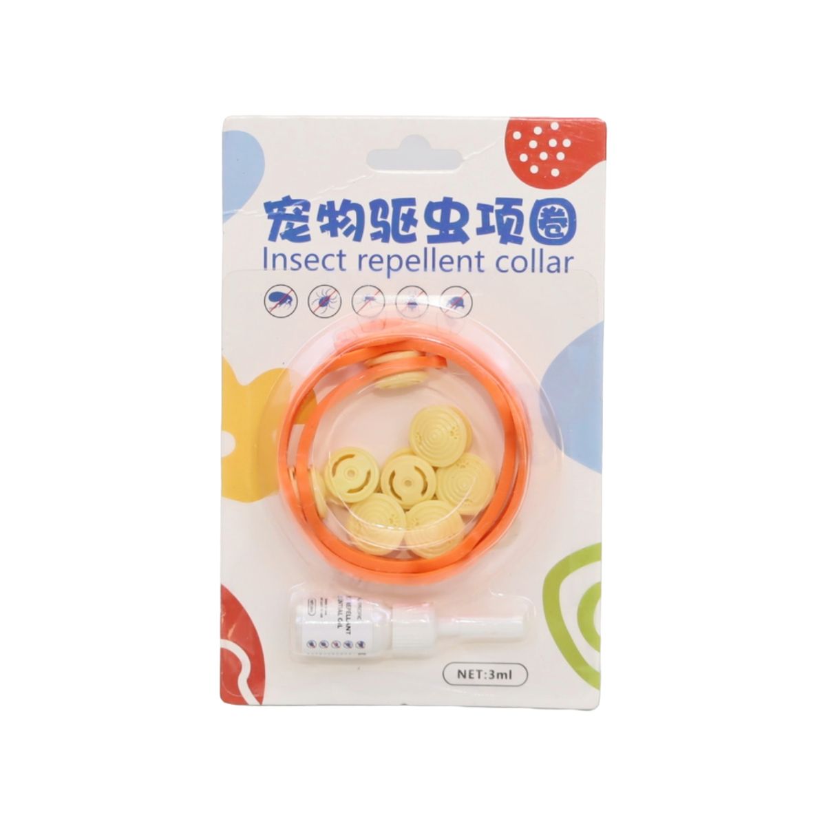 GENERICO - COLLAR REPELENTE DE INSECTOS COLOR NARANJA