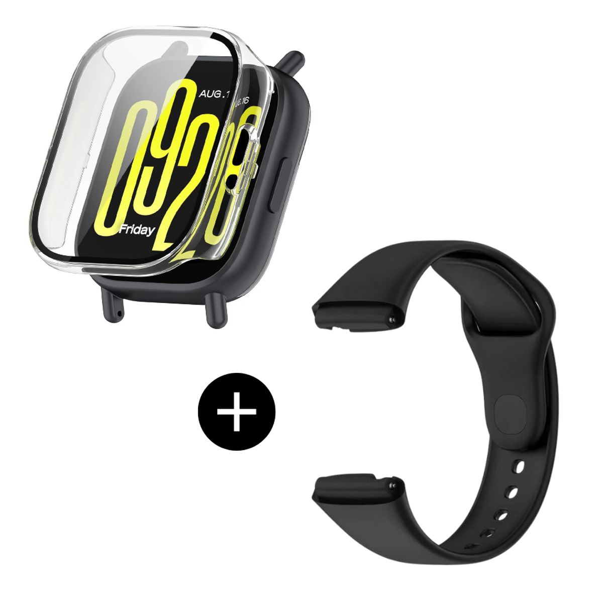 GENERICO - Pack case protector + correa negro para Redmi MI Watch 5 Active