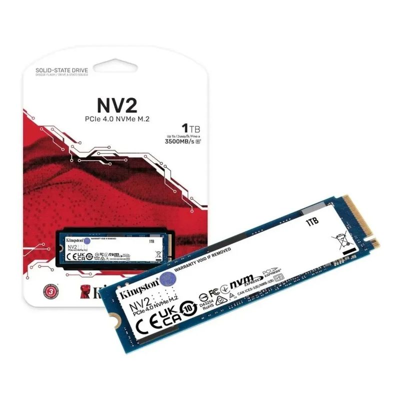 KINGSTON - DISCO SOLIDO KINGSTON NV2 1TB 3500MBS NVME M2 PCIE SNV2S1000G