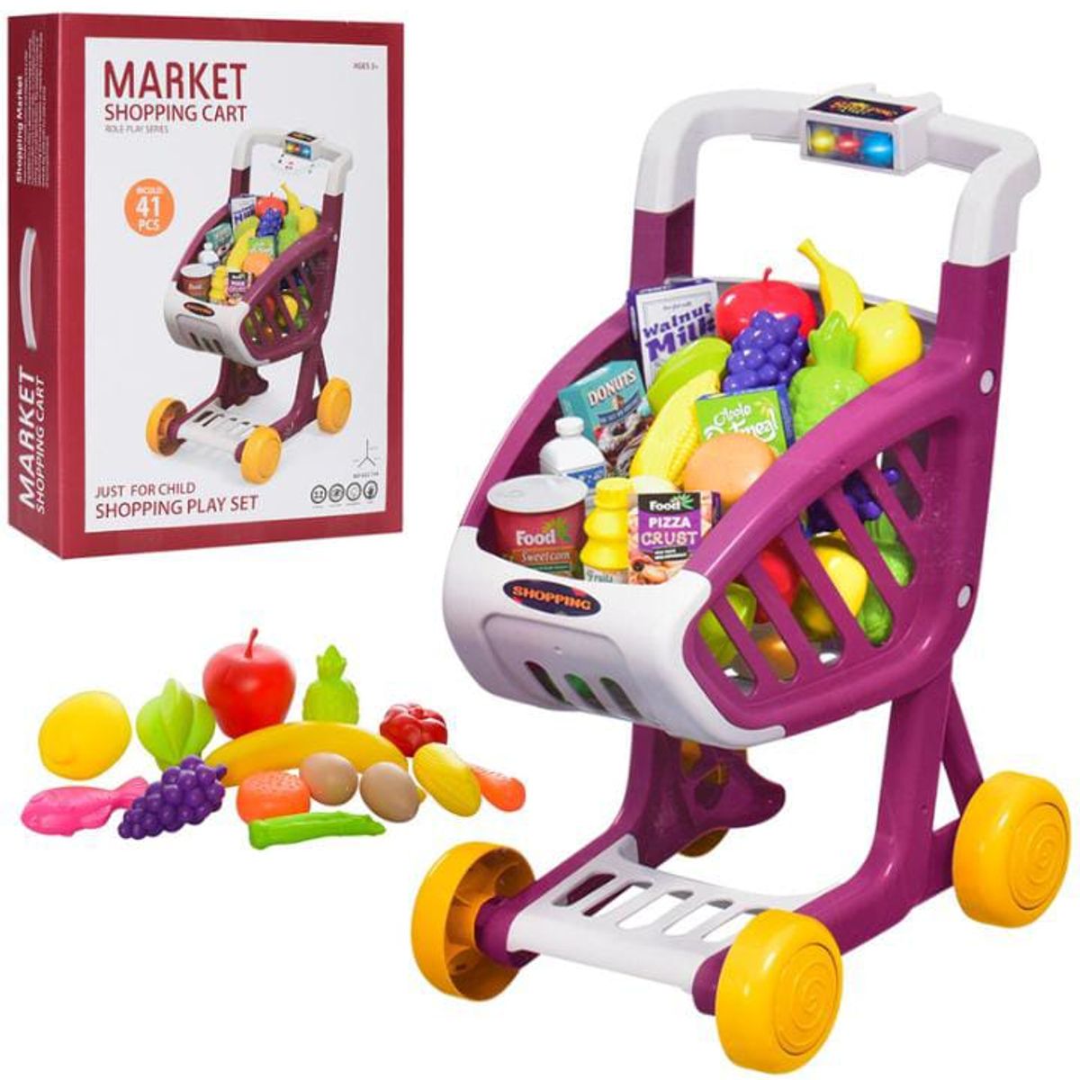 GENERICO - Carrito de compras Juguete 41 Piezas Musical - Juego de Rol