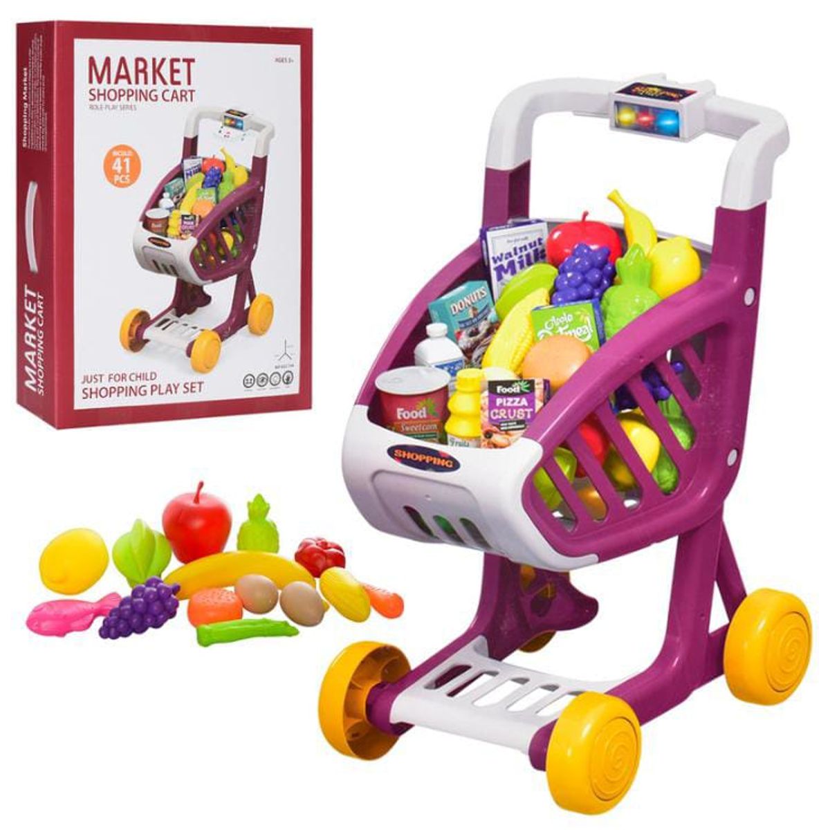 GENERICO - Carrito de compras Juguete 41 Piezas Musical - Juego de Rol