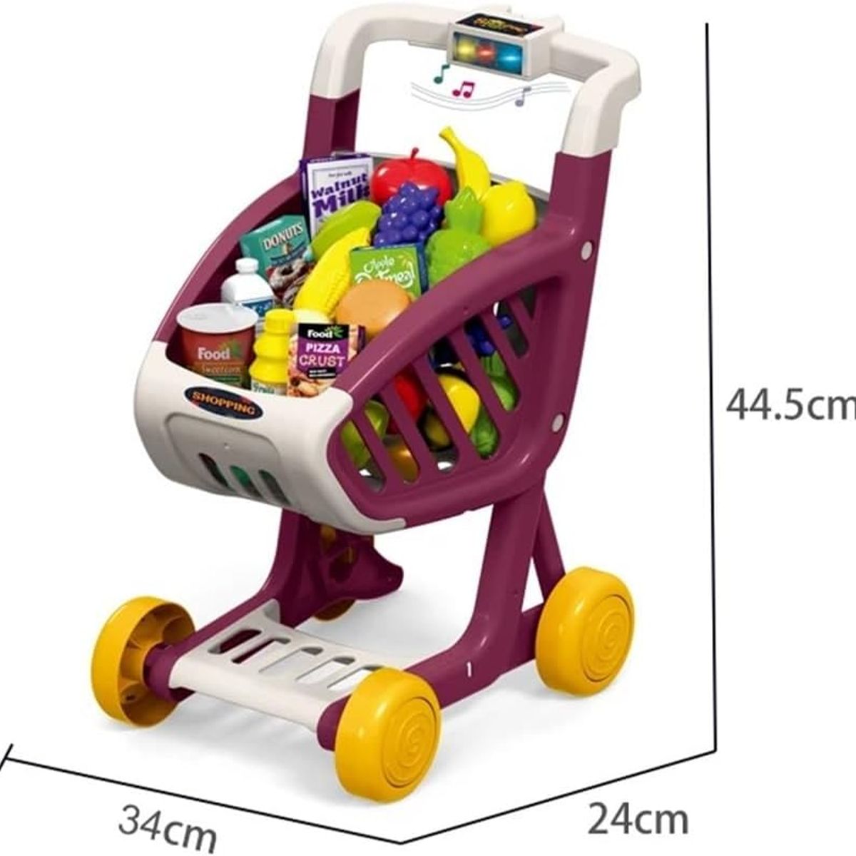 GENERICO - Carrito de compras Juguete 41 Piezas Musical - Juego de Rol
