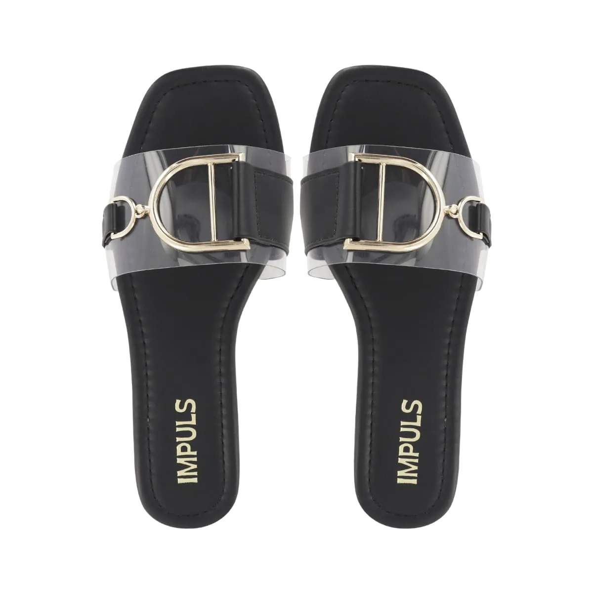 IMPULS - Sandalias Flats Mujer Impuls Aixa03 Negro