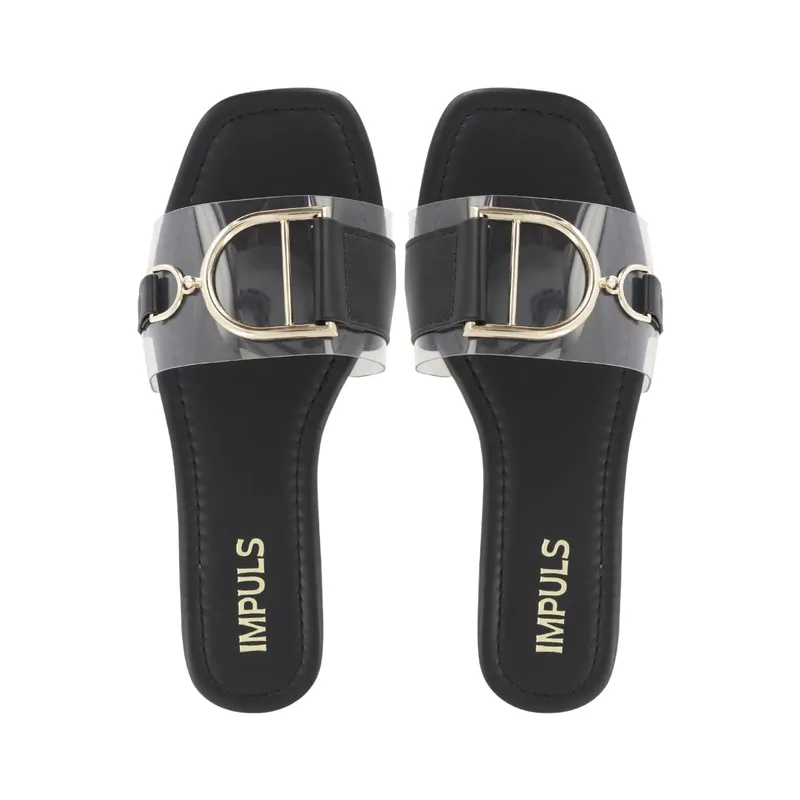 IMPULS - Sandalias Flats Mujer Impuls Aixa03 Negro